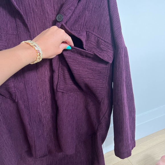 Zara Purple Oversized button up - Picture 6 of 11